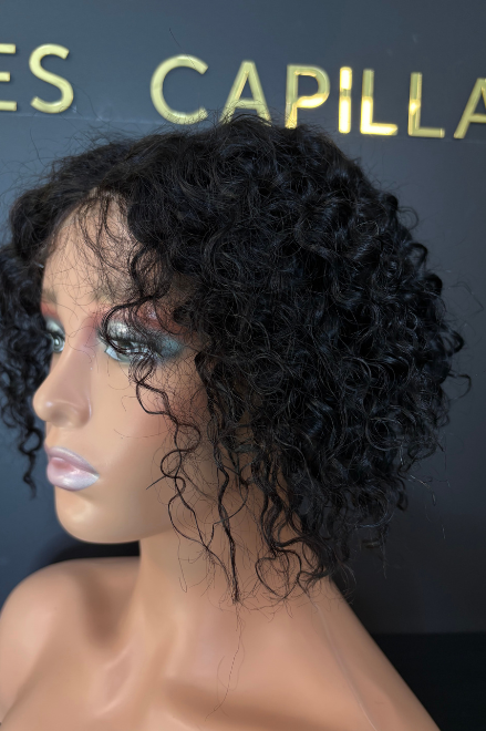Perruque Afro Curly Naturelle 8 Pouces – 100 % Cheveux Humains – Densité 250 %