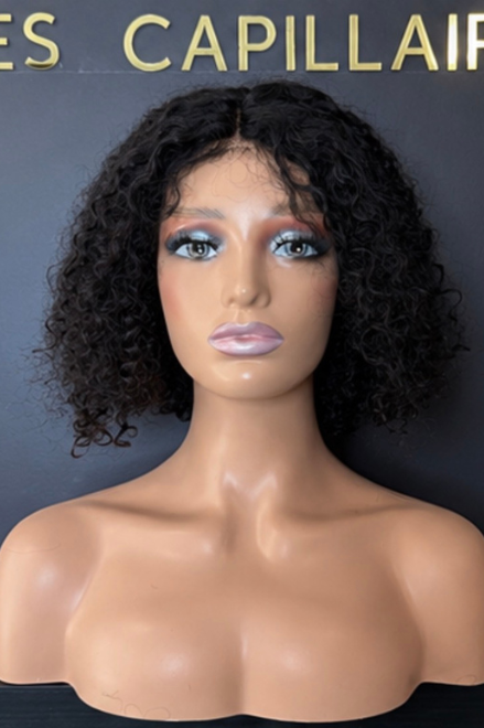 Perruque Afro Curly Naturelle 12 Pouces – 100 % Cheveux Humains – Densité 250 %