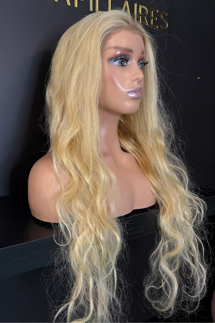 Perruque Blonde Platine Body Wave 30 Pouces – 100 % Cheveux Naturels Humains