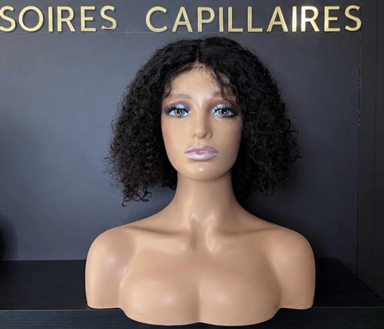 Perruque Afro Curly Naturelle 12 Pouces – 100 % Cheveux Humains – Densité 250 %